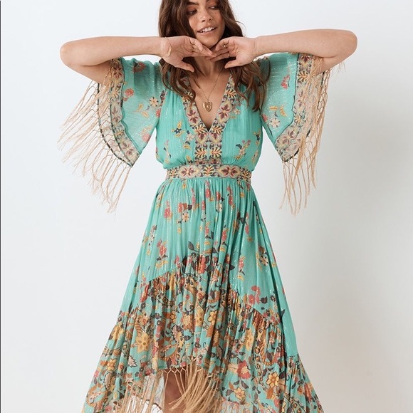 NWOT RARE Spell Hendrix Tasseled Dress - Picture 3 of 17